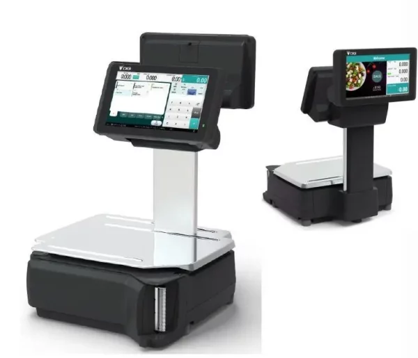 ECO PC Systemwaage mit Bon-Etikettendruck und Touchscreen auf Stativ, Registrierkassen tauglich – Bild 2