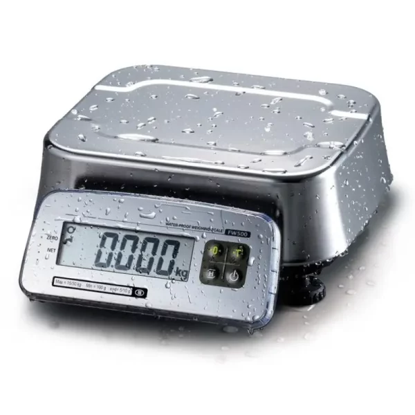 Eichfähige wasserdichte Edelstahl-Kompaktwaage FW mit Wiegebereich 3kg-30kg, Teilung 1-10g, 247x212mm Wiegefläche